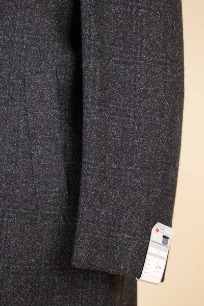 SWEDISH 1960S GREY CHECKERED DEADSTOCK RAGLAN OVERCOAT BY SIR. SIZE CA EU 48-50