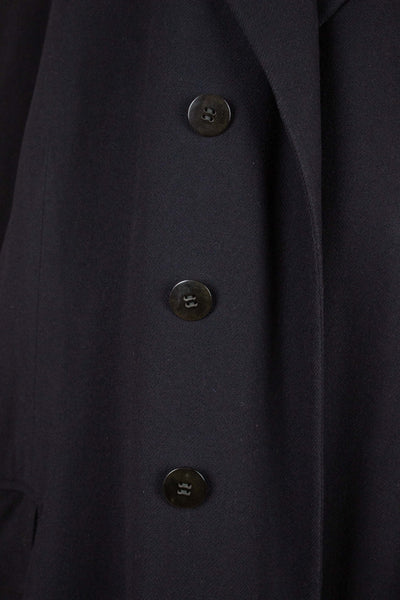 SWEDISH 1950 BESPOKE BLACK SINGLE BREASTED OVERCOAT BY NILSSON & LINDMAN. SIZE CA EU 54