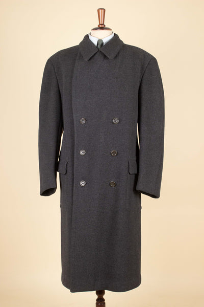 SWEDISH 1940S GREY DOUBLE BREASTED OVERCOAT BY JUNEX. SIZE CA EU 50