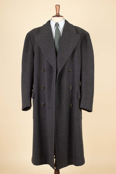 SWEDISH 1940S GREY DOUBLE BREASTED OVERCOAT BY JUNEX. SIZE CA EU 50