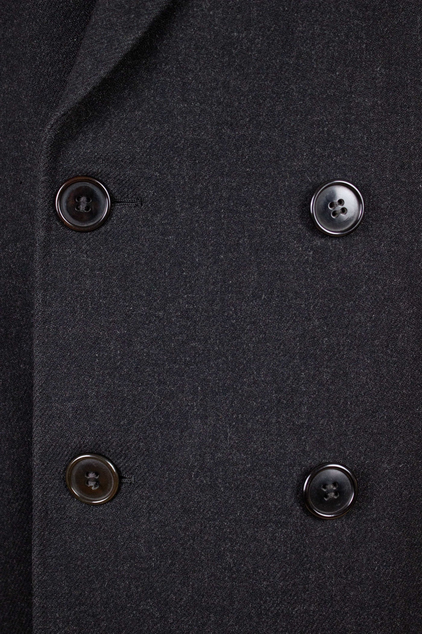 SWEDISH BESPOKE 1958 DARK GREY DOUBLE BREASTED OVERCOAT BY HÖGDAHLS. SIZE CA EU 48