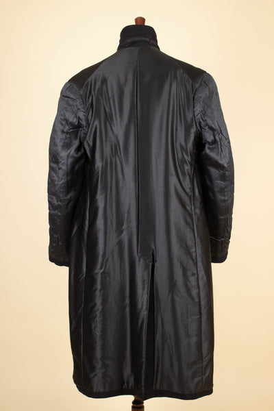 SWEDISH 1929 BLACK DOUBLE BREASTED BESPOKE OVERCOAT BY CARL EKBOM. SIZE CA EU 50