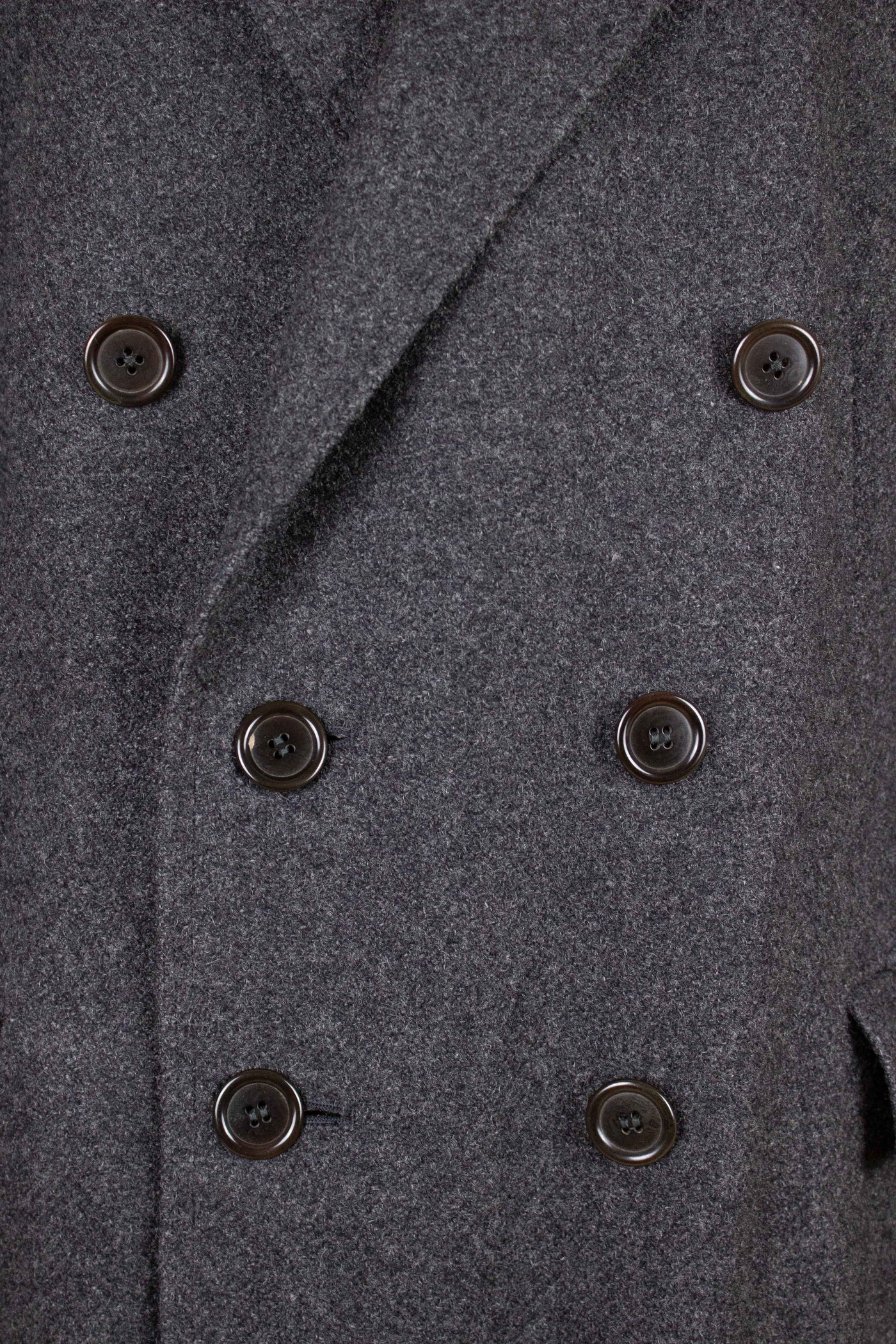 SWEDISH 1940S/1950S GREY HERRINGBONE DOUBLE BREASTED OVERCOAT BY RAPPSON. SIZE CA EU 50-52