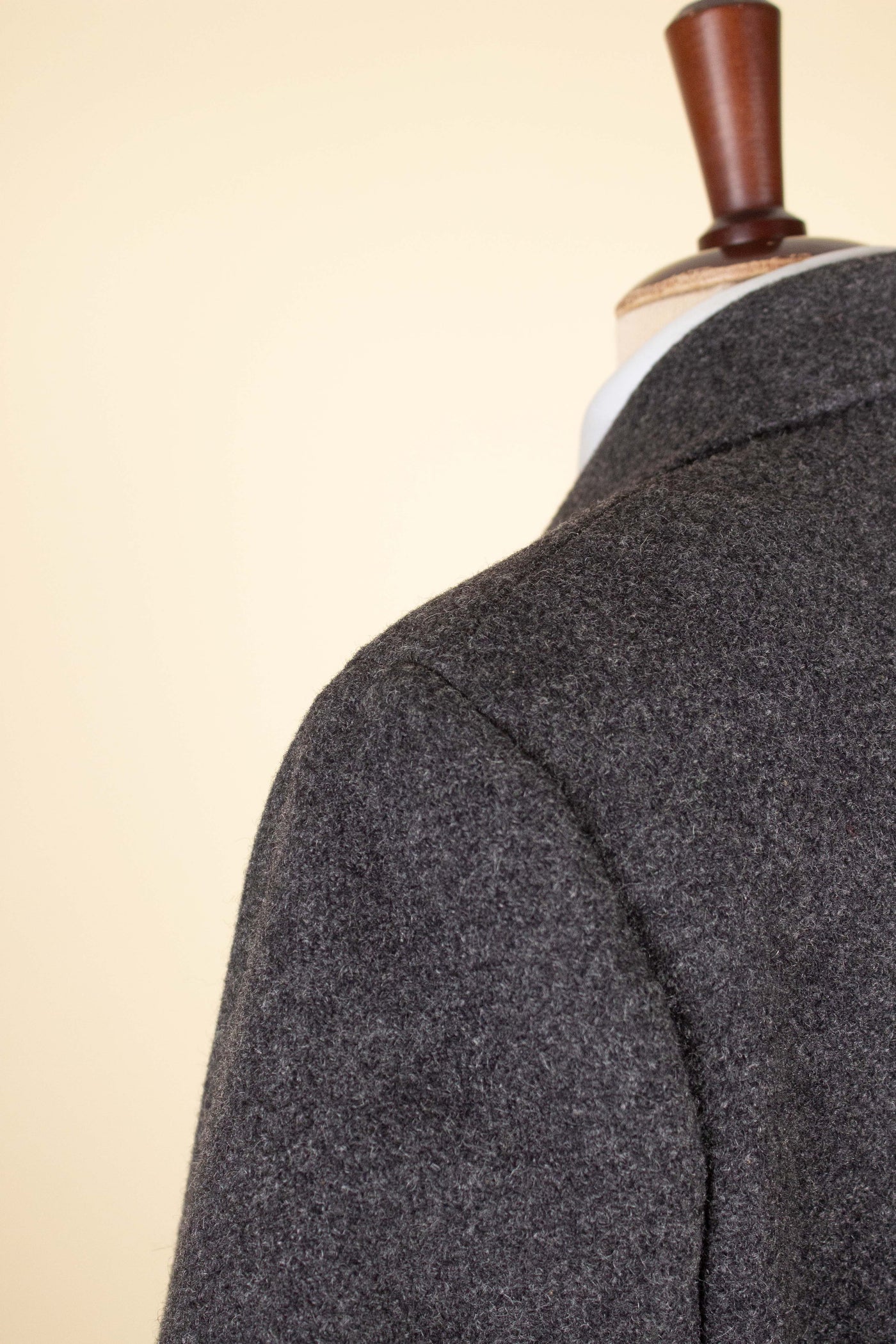 SWEDISH 1940S/1950S GREY HERRINGBONE DOUBLE BREASTED OVERCOAT BY RAPPSON. SIZE CA EU 50-52