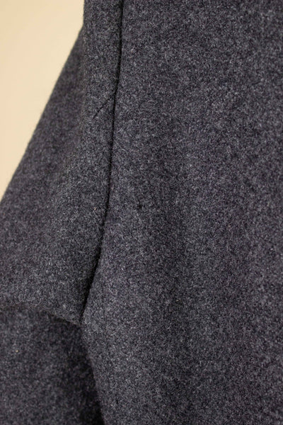 SWEDISH 1940S/1950S GREY HERRINGBONE DOUBLE BREASTED OVERCOAT BY RAPPSON. SIZE CA EU 50-52