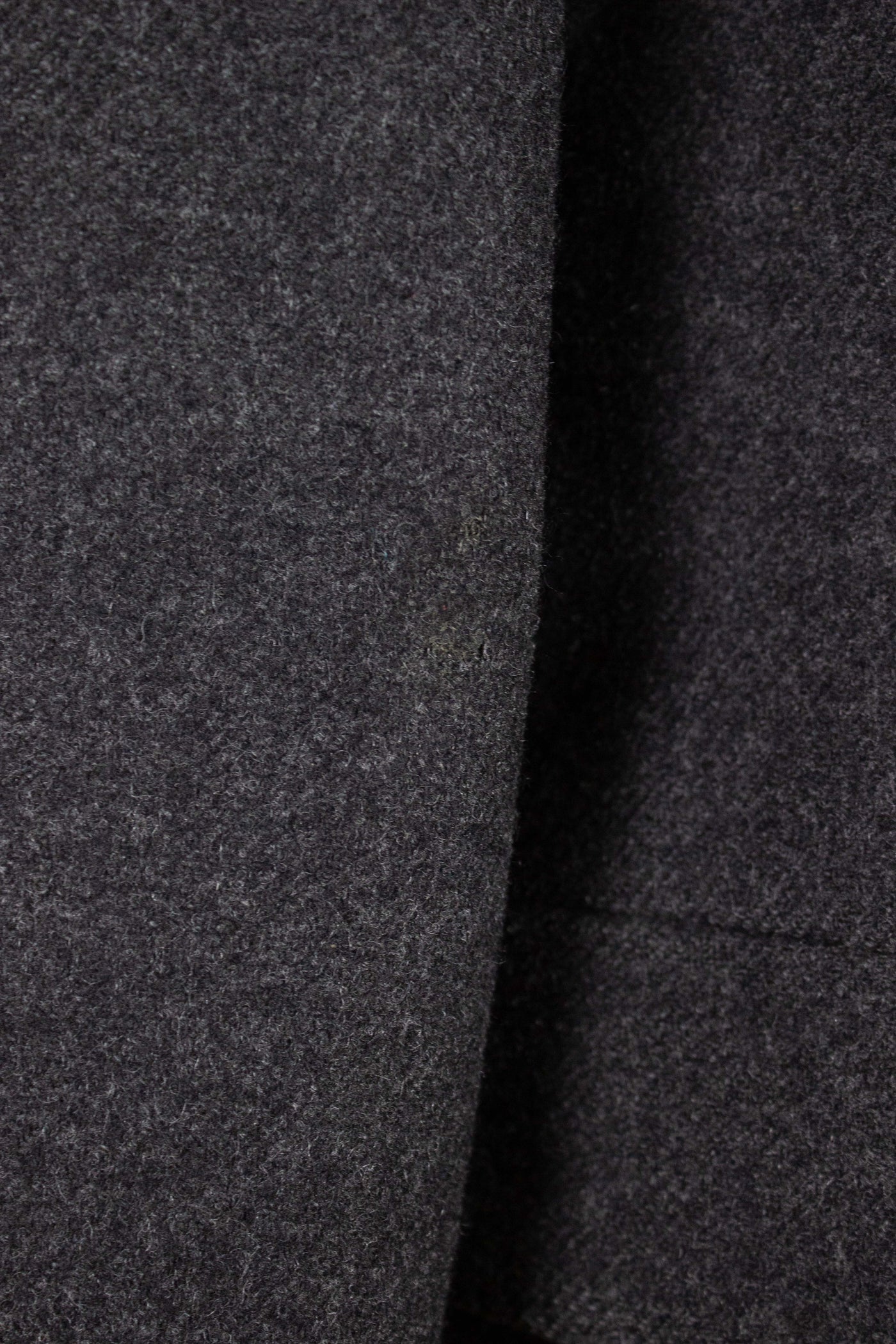 SWEDISH 1950S DOUBLE BREASTED DARK GREY TWILL OVERCOAT BY JUNEX. SIZE CA EU 48