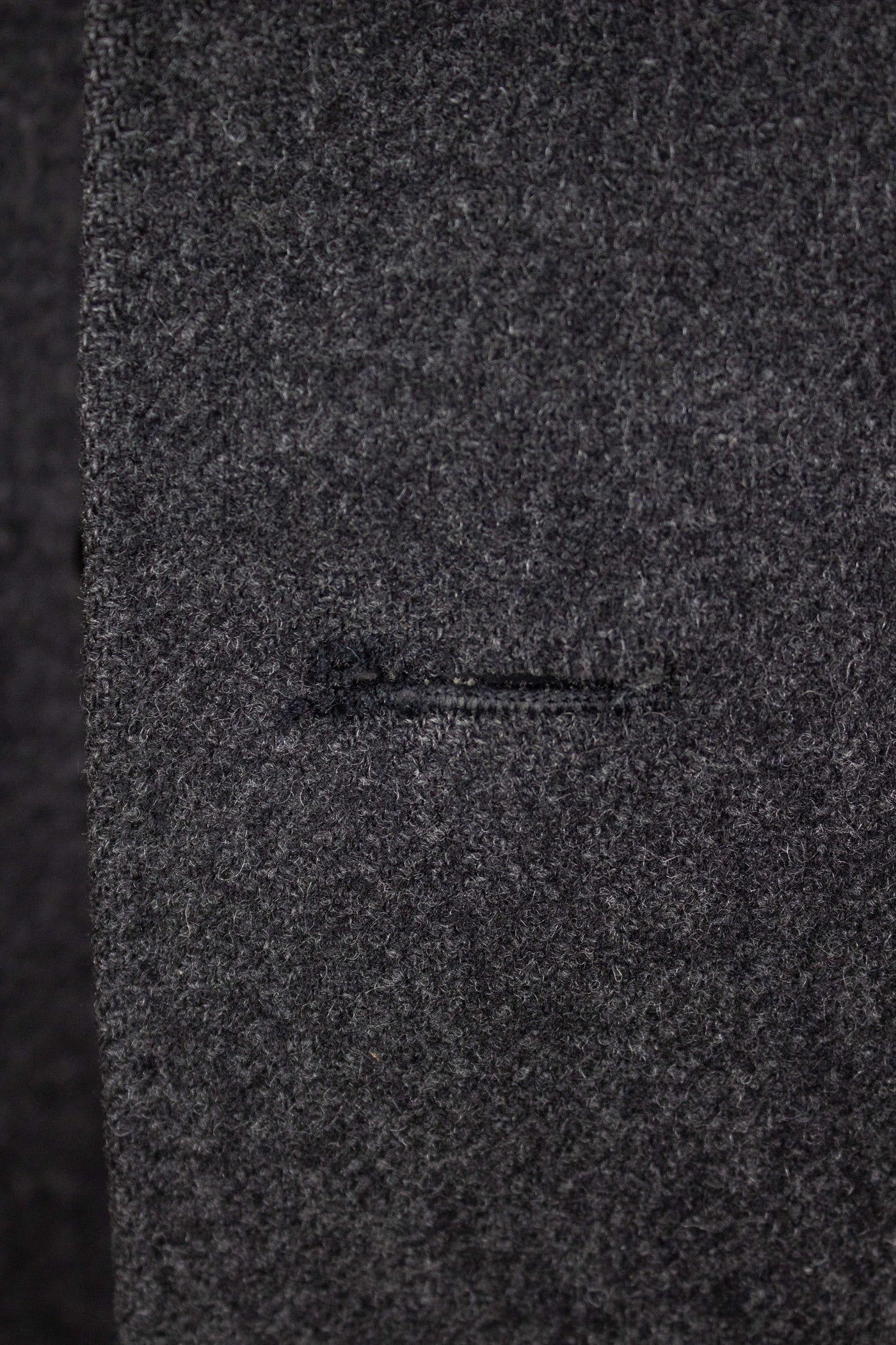 SWEDISH 1950S DOUBLE BREASTED DARK GREY TWILL OVERCOAT BY JUNEX. SIZE CA EU 48