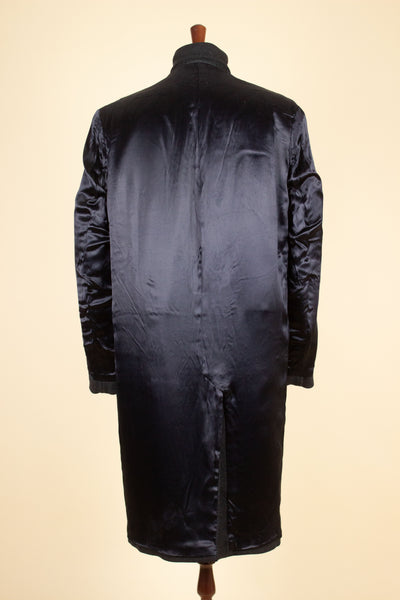 SWEDISH 1940S/1950S DARK GREY SINGLE BREASTED OVERCOAT BY RAPPSON. SIZE CA EU 50