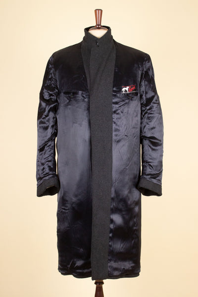 SWEDISH 1940S/1950S DARK GREY SINGLE BREASTED OVERCOAT BY RAPPSON. SIZE CA EU 50