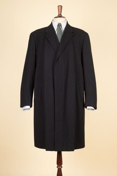 SWEDISH 1940S/1950S BLACK LIGHTWEIGHT COAT BY STEENS. SIZE CA EU 52