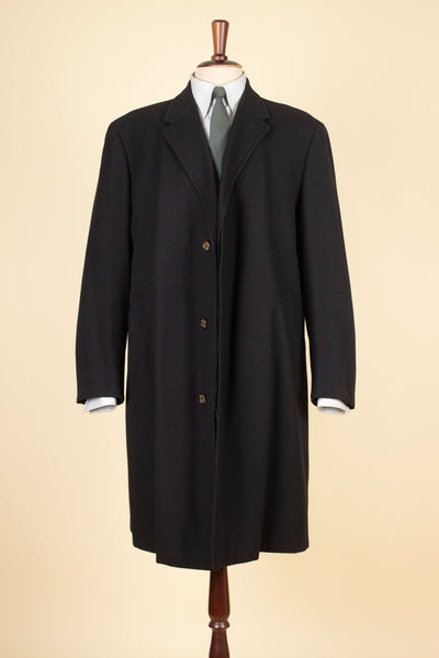 SWEDISH 1940S/1950S BLACK LIGHTWEIGHT COAT BY STEENS. SIZE CA EU 52
