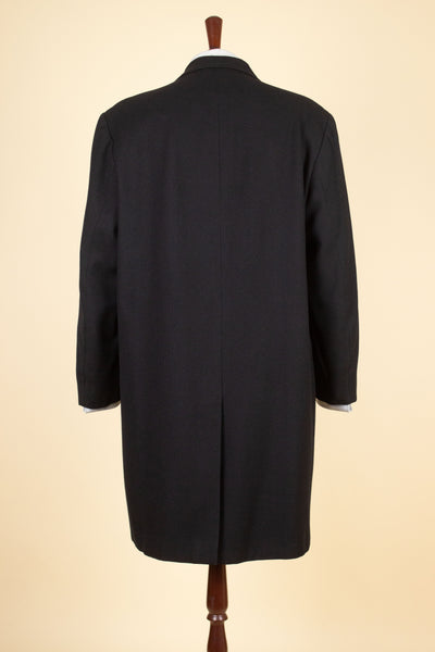 SWEDISH 1940S/1950S BLACK LIGHTWEIGHT COAT BY STEENS. SIZE CA EU 52