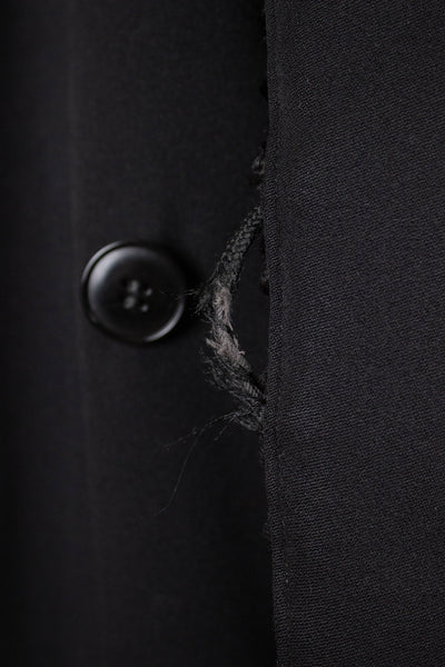 SWEDISH 1910S/1920S BLACK OVERCOAT WITH PERSIAN COLLAR AND FUR LINING, BY PAUL U. BERGSTRÖM. SIZE CA EU 48