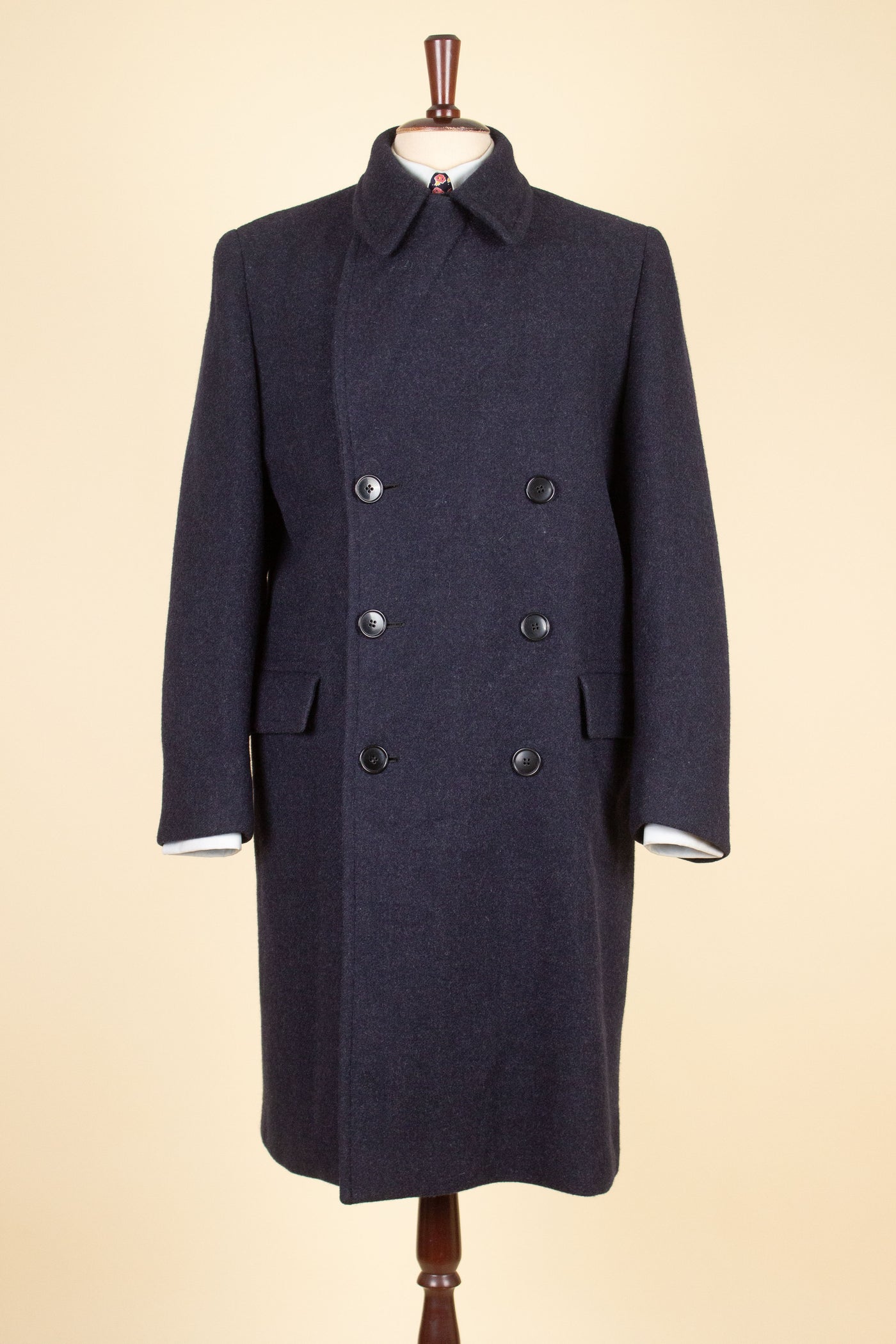 SWEDISH 1940S/1950S GREY DOUBLE BREASTED OVERCOAST BY RAPPSON. SIZE CA EU 48