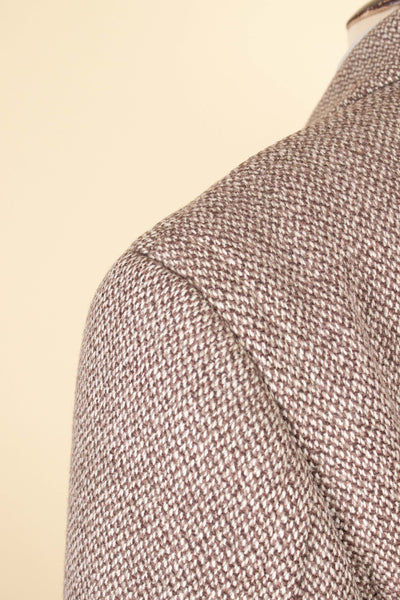 SWEDISH 1957 LIGHT BROWN DOUBLE BREASTED BESPOKE OVERCOAT BY PUB. SIZE CA EU 52-54