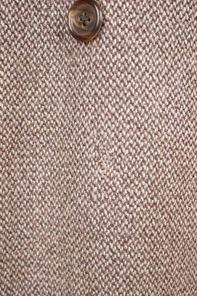 SWEDISH 1957 LIGHT BROWN DOUBLE BREASTED BESPOKE OVERCOAT BY PUB. SIZE CA EU 52-54