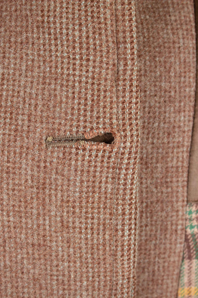 SWEDISH 1940S/1950S MID-BROWN RAGLAN TWEED OVERCOAT BY JUNEX. SIZE CA EU 46-48