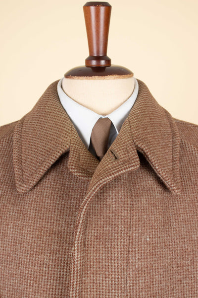SWEDISH 1940S/1950S MID-BROWN RAGLAN TWEED OVERCOAT BY JUNEX. SIZE CA EU 46-48
