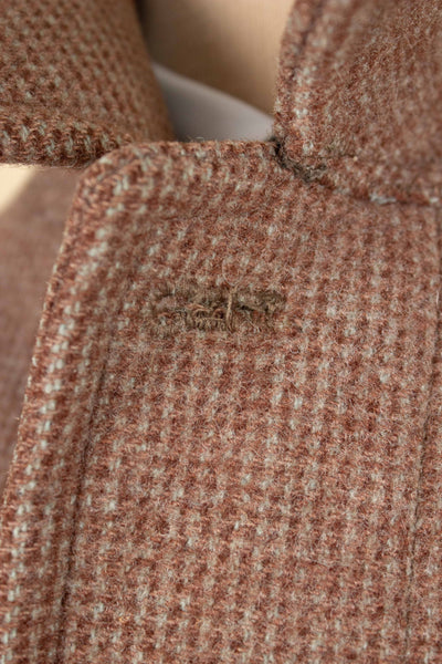 SWEDISH 1940S/1950S MID-BROWN RAGLAN TWEED OVERCOAT BY JUNEX. SIZE CA EU 46-48