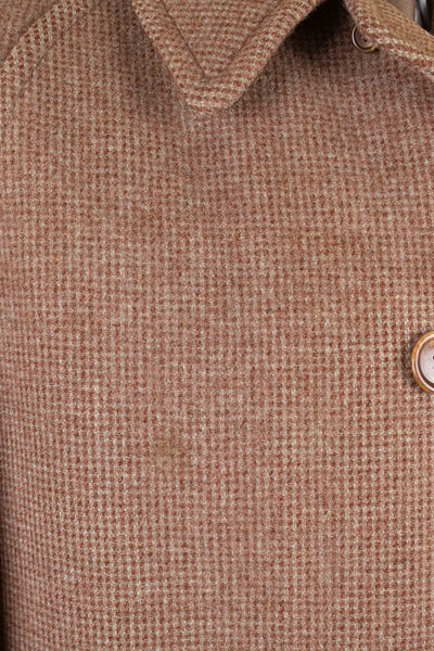 SWEDISH 1940S/1950S MID-BROWN RAGLAN TWEED OVERCOAT BY JUNEX. SIZE CA EU 46-48