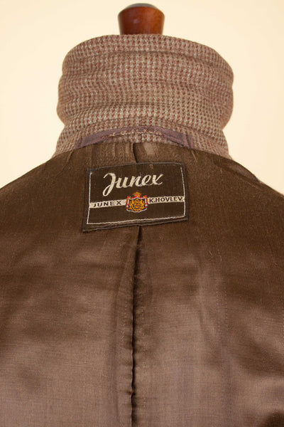 SWEDISH 1940S/1950S MID-BROWN RAGLAN TWEED OVERCOAT BY JUNEX. SIZE CA EU 46-48