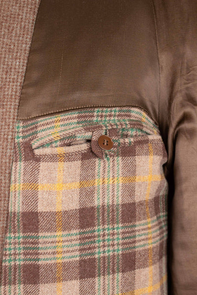 SWEDISH 1940S/1950S MID-BROWN RAGLAN TWEED OVERCOAT BY JUNEX. SIZE CA EU 46-48