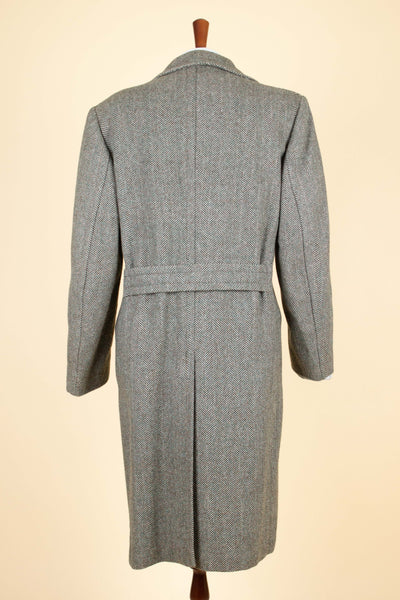 SWEDISH 1930S/1940S GREEN HERRINGBONE DEADSTOCK TWEED COAT BY HELLTEX. SIZE CA EU 46