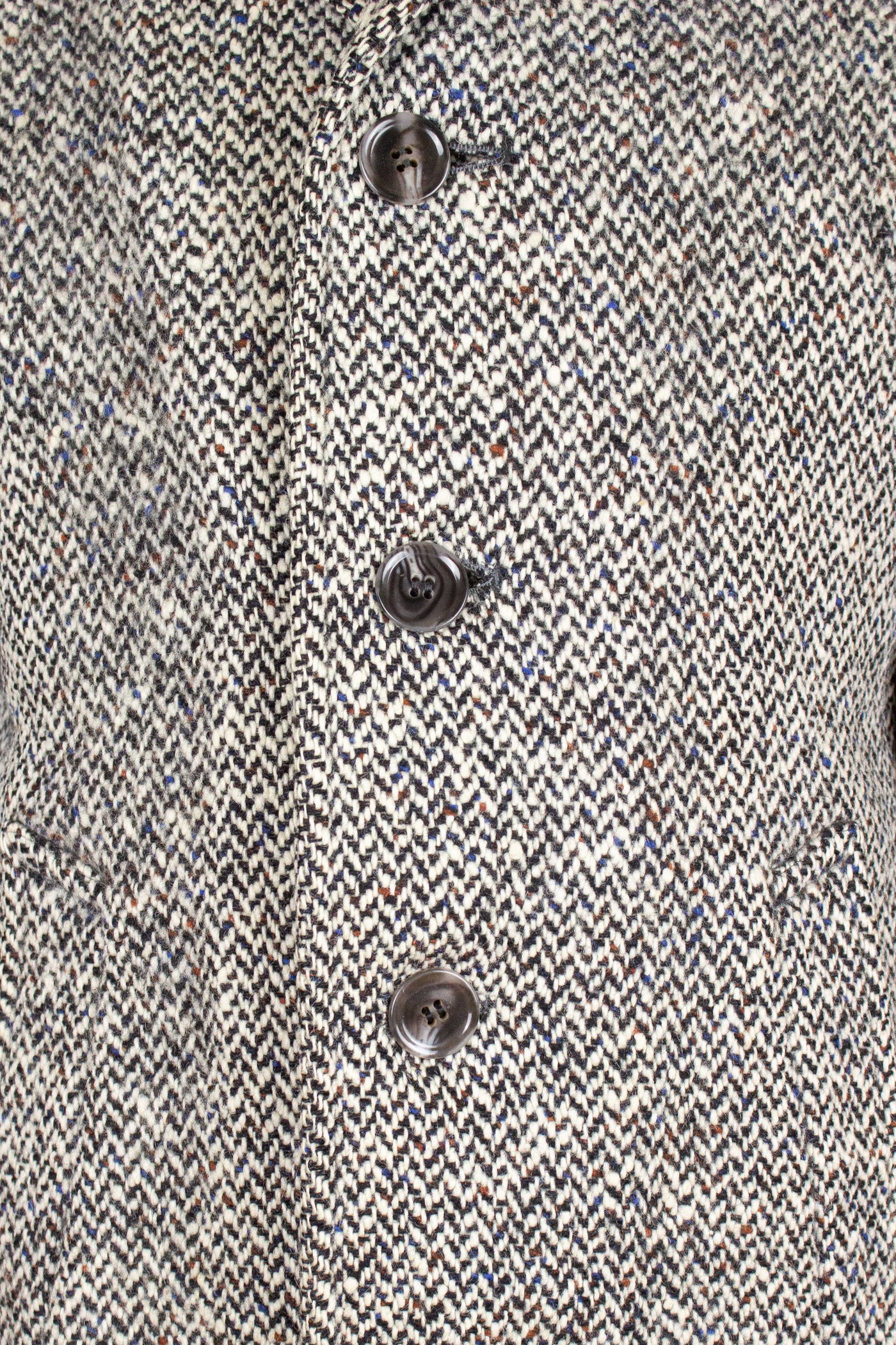 SWEDISH 1950S/1960S SALT&PEPPER/HERRINGBONE RAGLAN OVERCOAT BY STRÖMS. SIZE CA EU 44-46