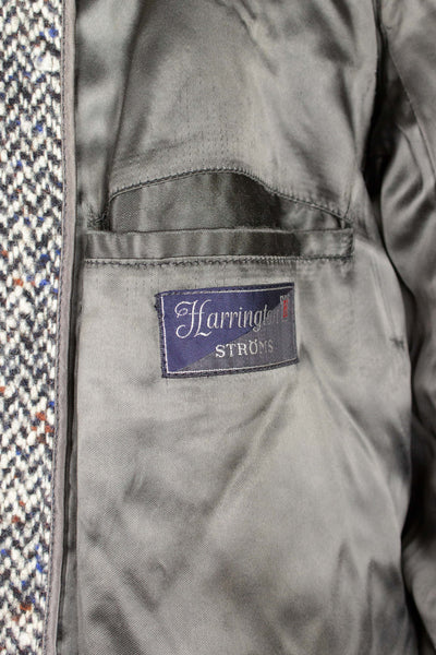 SWEDISH 1950S/1960S SALT&PEPPER/HERRINGBONE RAGLAN OVERCOAT BY STRÖMS. SIZE CA EU 44-46