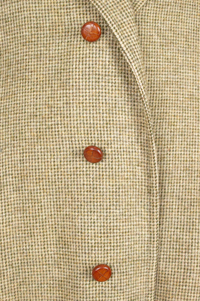 SWEDISH 1950S LIGHT GREEN SINGLE BREASTED TWEED OVERCOAT BY NORDISKA KOMPANIET. SIZE CA EU 48
