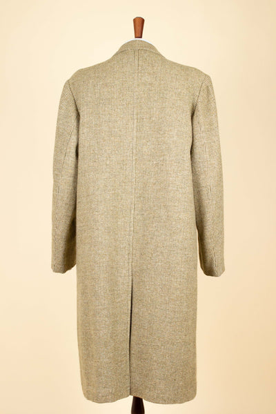 SWEDISH 1950S LIGHT GREEN SINGLE BREASTED TWEED OVERCOAT BY NORDISKA KOMPANIET. SIZE CA EU 48