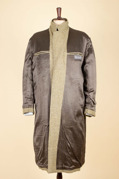 SWEDISH 1950S LIGHT GREEN SINGLE BREASTED TWEED OVERCOAT BY NORDISKA KOMPANIET. SIZE CA EU 48