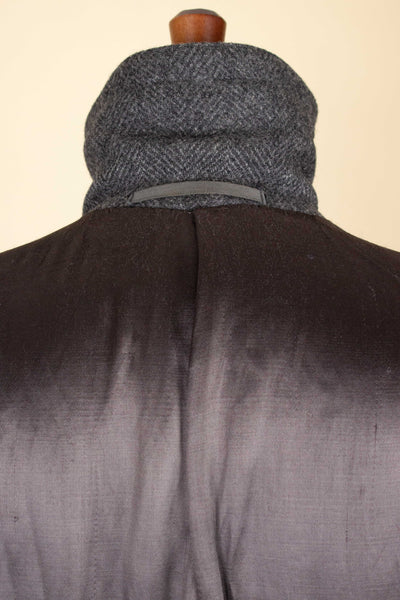 SWEDISH 1940S/1950S DARK GREY HERRINGBONE OVERCOAT BY RANG. SIZE CA EU 46-48