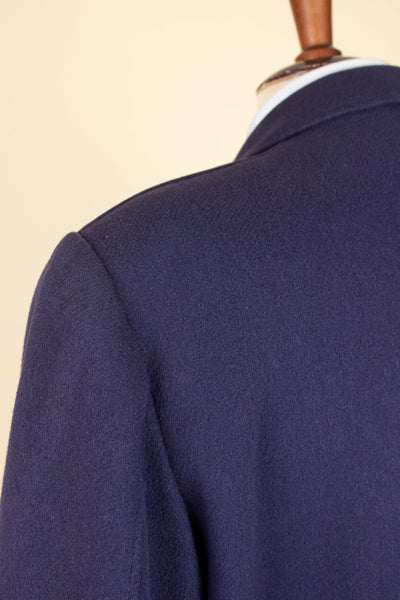 SWEDISH 1940S/1950S NAVY BLUE SINGLE BREASTED OVERCOAT BY WIDENGRENS. SIZE CA EU 48