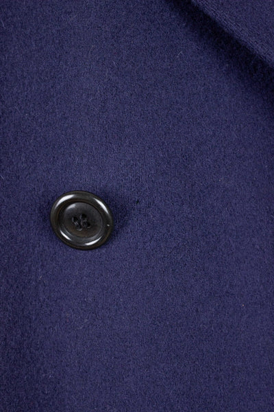 SWEDISH 1940S/1950S NAVY BLUE SINGLE BREASTED OVERCOAT BY WIDENGRENS. SIZE CA EU 48