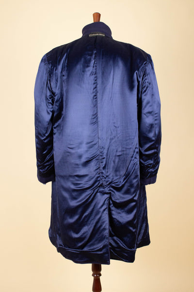 SWEDISH 1940S/1950S NAVY BLUE SINGLE BREASTED OVERCOAT BY WIDENGRENS. SIZE CA EU 48