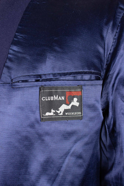 SWEDISH 1940S/1950S NAVY BLUE SINGLE BREASTED OVERCOAT BY WIDENGRENS. SIZE CA EU 48