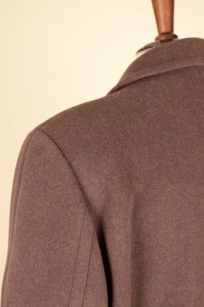 SWEDISH 1940S/1950S CHOCOLATE BROWN DOUBLE BREASTED SUIT BY KABOM. SIZE CA EU 46-48