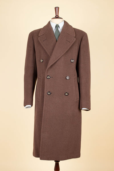 SWEDISH 1940S/1950S CHOCOLATE BROWN DOUBLE BREASTED SUIT BY KABOM. SIZE CA EU 46-48