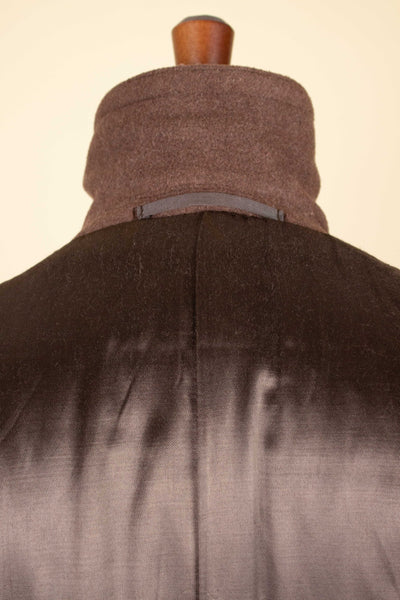 SWEDISH 1940S/1950S CHOCOLATE BROWN DOUBLE BREASTED SUIT BY KABOM. SIZE CA EU 46-48