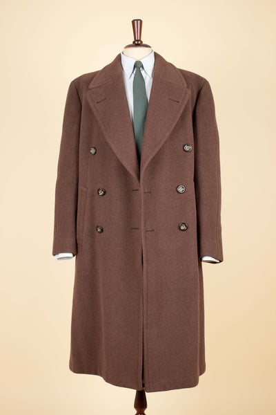 SWEDISH 1940S/1950S CHOCOLATE BROWN DOUBLE BREASTED SUIT BY KABOM. SIZE CA EU 46-48