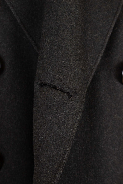 SWEDISH 1920S DARK GREY CHESTERFIELD COAT BY CARL H. SCHULTZ. SIZE CA EU 52-54