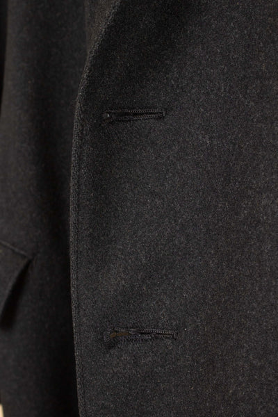 SWEDISH 1920S DARK GREY CHESTERFIELD COAT BY CARL H. SCHULTZ. SIZE CA EU 52-54