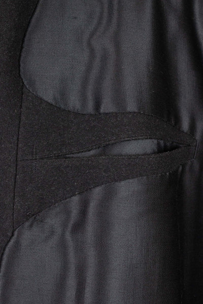 SWEDISH 1920S DARK GREY CHESTERFIELD COAT BY CARL H. SCHULTZ. SIZE CA EU 52-54