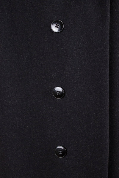 SWEDISH 1930S BLACK COVERT COAT. SIZE CA EU 50 SHORT