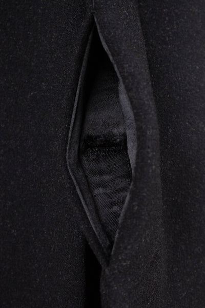 SWEDISH 1930S BLACK COVERT COAT. SIZE CA EU 50 SHORT