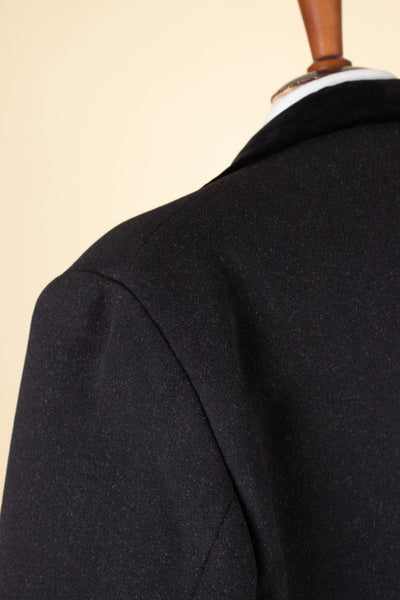 SWEDISH 1930S BLACK COVERT COAT. SIZE CA EU 50 SHORT