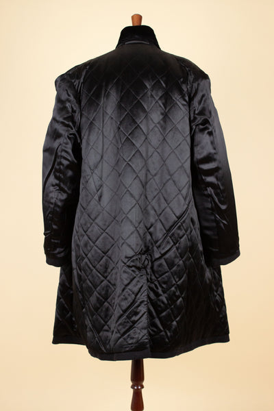 SWEDISH 1930S BLACK COVERT COAT. SIZE CA EU 50 SHORT