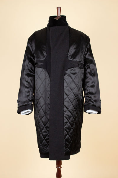 SWEDISH 1930S BLACK COVERT COAT. SIZE CA EU 50 SHORT