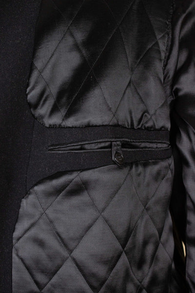 SWEDISH 1930S BLACK COVERT COAT. SIZE CA EU 50 SHORT